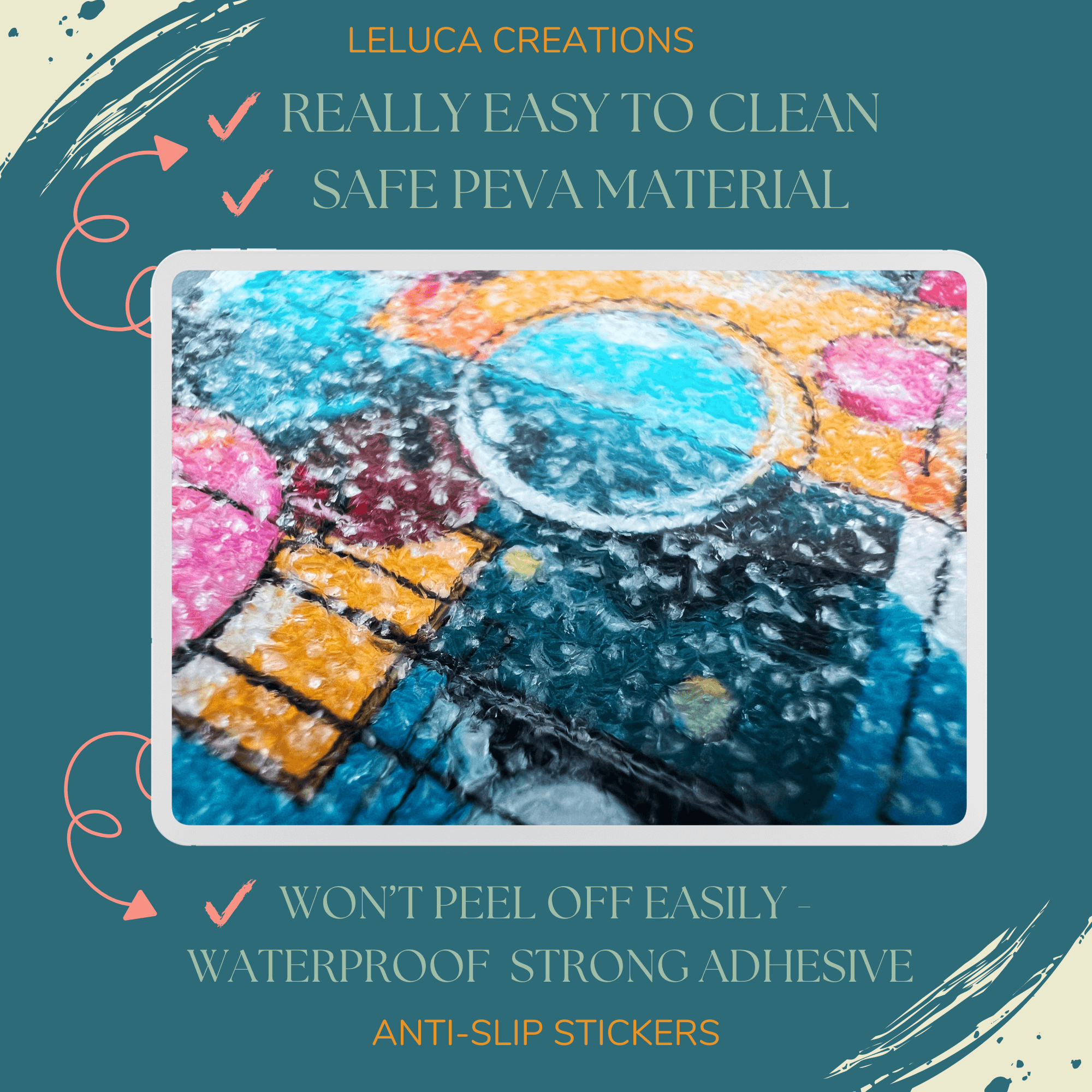 High-quality shower floor decals ideal for preventing slips and enhancing safety.