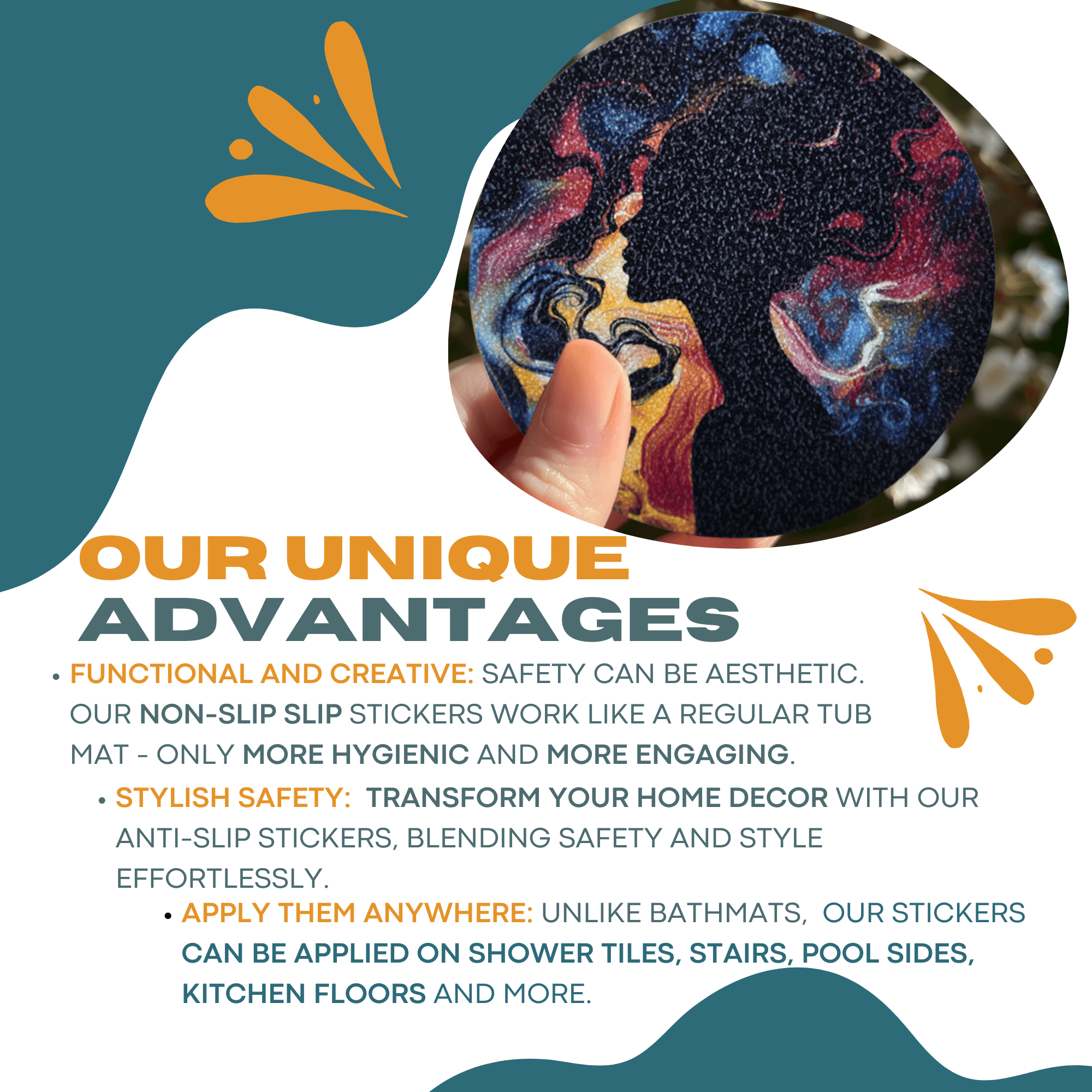 High-quality woman head silhouette non slip bathtub stickers lowe's ideal for preventing slips and enhancing safety.