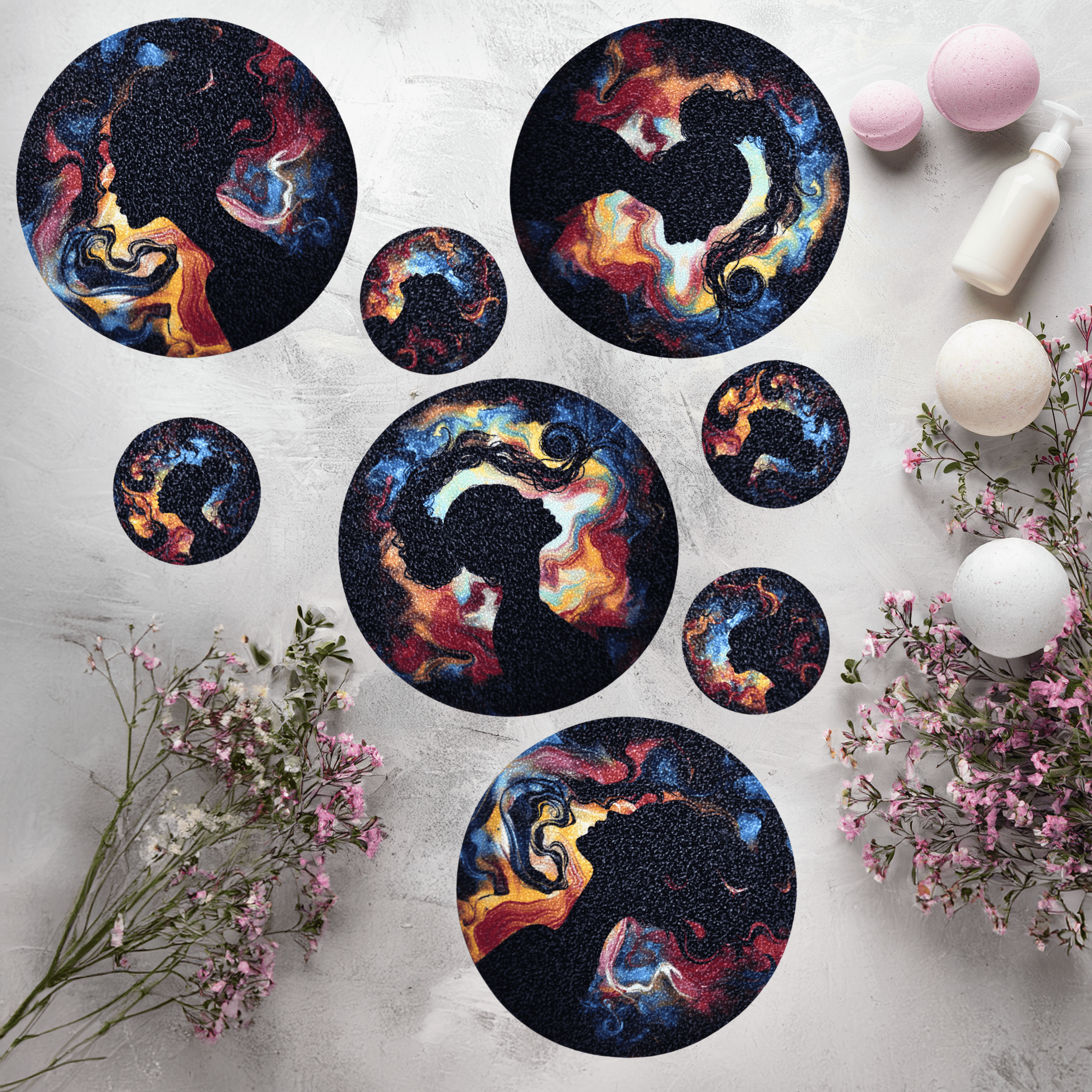 High-quality woman head silhouette non slip bathtub stickers lowe's ideal for preventing slips and enhancing safety.